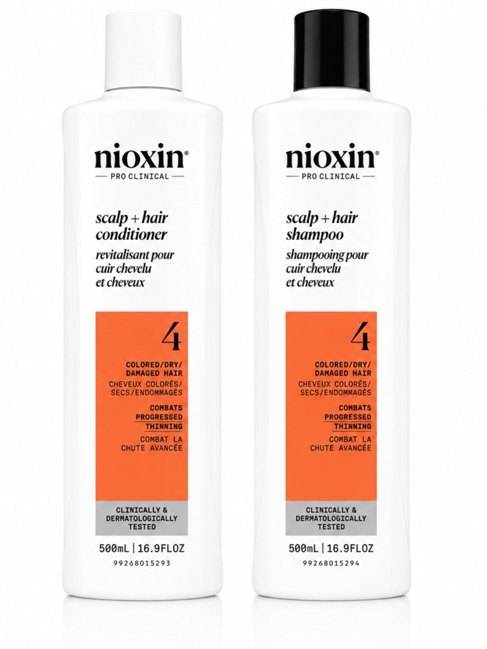 Nioxin System 4 Shampoo & Conditioner Set Colored Dry Damaged Hair 16.9oz
